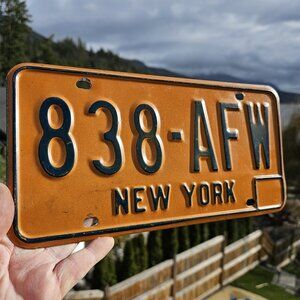 New York License Plate 838-AFW United States USA 🇺🇲
